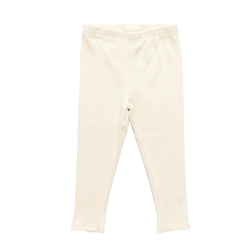 Pink Chicken Girls Organic Rib Legging - Cream